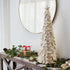 Pair of Handmade Cream Tabletop Christmas Trees in Hand Felted Wool - XL - 26" and 36" - ARCADIA HOME
